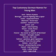 German last names and their meanings Top Customary German Names For Young Men German Names German Names Boy Names
