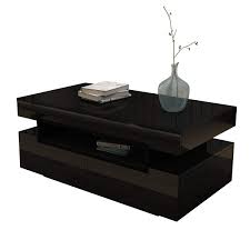 White modern round coffee tea table side/end garden home storage rack lamp shelf. Coffee Table High Gloss 4 Drawers Storage Shelf Wood Living Room Modern Furniture Black Amazon Com Au Home