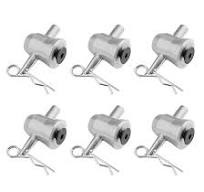 6Pack Aluminum Half Conical Coupler with Clips Pins for Stage Truss Bed  Plate Fit F34 F33