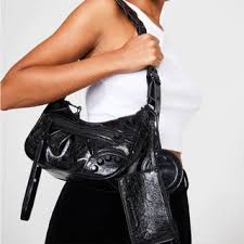 GLOWING Bag Black Studded Crossbody Hobo Bag | Women's Handbags