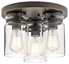 Flush Mount 3 Light Transitional Flush Mount Ceiling Lighting By Littman Bros Lighting