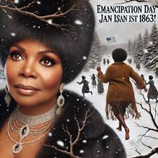 An elderly black man with a long, snowy white beard and a worn hat that  boldly proclaims "2024" bids farewell to a delighted black baby dressed in  a shimmering "2025" party hat