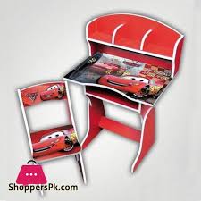 Product title tot tutors kids wood table and 4 chairs set, multiple colors average rating: Buy Cars Lightning Mcqueen Wooden Study Table Chair Set For Kids At Best Price In Pakistan