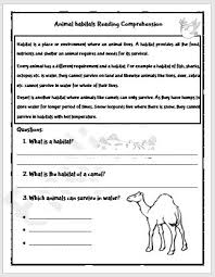animal habitats reading comprehension worksheet englishbix