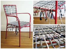 Upcycled Cable Chair Recyclart Diy Chair Chair Repair Red Chair