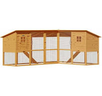 Conejera De Madera Exterior 70x43x45cm - Caseta Para Conejos Y Roedores  Pequeños