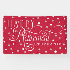 To learn exactly how to aid your coworker shift right into retired life, keep reading! Customizable Retirement Theme Banner Navy Blue And Red Happy Retirement Banner Retirement Is Sweet Retirement Party Decorations In Red And Navy Blue Party Supplies Garlands Decorative Banners