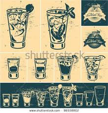 Stock Vector Vintage Cocktails Collection Cocktail Glass Cocktail Bar Title Emblem Vintage Cocktails Cocktail Bar Design Cocktail Illustration