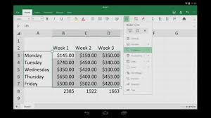Excel For Android Tablet Getting Started