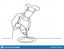 Voir plus d'idées sur le thème s'habiller, détails de mode, mode. Dessin Au Trait Continu De Preparation De Finition De Repas De Chef Illustration De Vecteur Illustration Du Dessin Repas 131802084