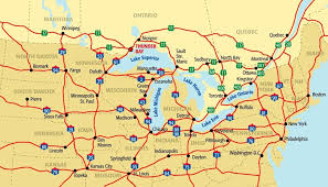 Highway Map Of Usa Northeastern States Road Map Map Of The Northeast Usa And Canada 945 X 540 Pixels Usa Map Highway Map Northeastern State