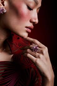 Pink Whimsical Winged Rose Cocktail Ring