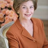 Former First Lady Laura Bush gives introductions during