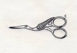 crane shaped scissors blackwork hand embroidery scissors tattoo blackwork hand embroidery