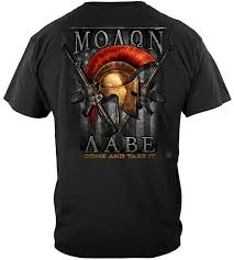 The phrase come and take it dates back to king leonidas i defying the persian army to take his army's weapons with the phrase molon labe at the battle of thermopylae. Kupit 2nd Amendment T Shirt Molwn Labe Molon Labe Na Aukcion Iz Ameriki S Dostavkoj V Rossiyu Ukrainu Kazahstan