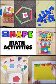 Creative Hands On Ways To Teach Shapes To Young Kids 5 Centers And Ideas To Run Your Math Activities I U Math Activities Teaching Shapes Shapes Activities