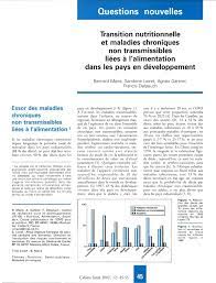 Pdf Transition Nutritionnelle Et Maladies Chroniques Non Transmissibles Liees A L Alimentation Dans Les Pays De Developpement