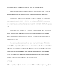 Pdf Athens And Sparta Comparism Of Daily Life In The Two