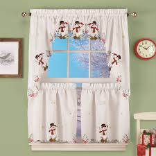 snowman cardinal window curtain