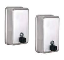 Alpine Industries 40 oz. Vertical Manual Surface-Mounted Stainless Steel  Liquid Soap Dispenser (2-Pack) 423-SSB-2PK