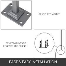 Xpanse premier series vinyl railing / xpanse eminent hand raile instilation instructions / elite aluminum stair railing installation instructions xpanse : Vevor Single Post Handrail In Ground Iron Handrail Rail Fit 1 2 Steps Gray White Ebay