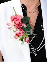 Ladies lapel corsage, made with dried flowers. Corsage On Mother Of The Bride Stock Photos Freeimages Com