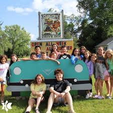 Obligatory intersession stop at the drive-in! These happy campers can't  wait for the next session to start!