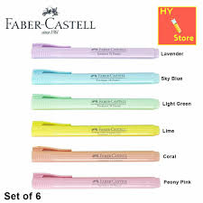 Faber Castell Textliner 38 Pastel Color Highlighter Set Of 6 In 2020 Highlighter Set Faber Castell Faber