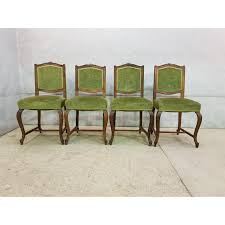 Their hardwood design works well with both traditional spaces and modern designs, with a range of styles available. Set Of Four Antique French Square Back Oak Dining Chairs Original Green Velvet Upholstery Cabriole Legs For Sale Image Dining Chairs Oak Dining Chairs Chair