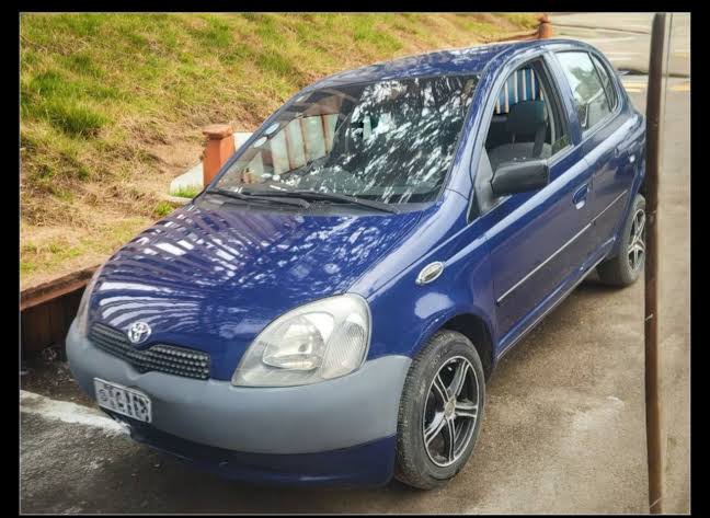 A highly reliable and clean Toyota Vitz XP10 in Nautical Blue Metallic., AI generated