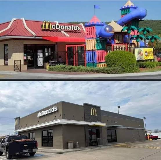 McDonald's interior design then vs now