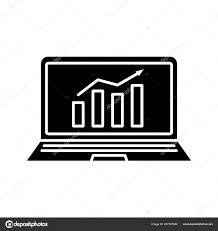 Statistics Glyph Icon Laptop Display Market Growth Chart