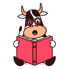 Vaca Lendo Livro Dos Desenhos Animados Baixar Png Svg Transparente