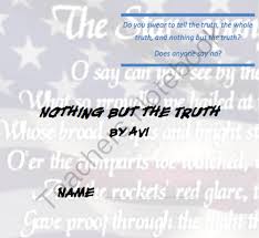 To Tell The Truth And Nothing But The Truth The Mrs Eae Shop On Teachersnotebook Com Truth Freshman English Lesson Plans