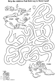 Maze Peter Pan Coloring Pages Caccia Al Tesoro