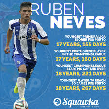 His current girlfriend or wife, his salary and his tattoos. Squawka Football Pe Twitter Ruben Neves Records At Porto Youngest League Scorer Youngest Starting Captain In The Champions League C Youngest To Reach 50 Games Https T Co Vrbka9dxnm