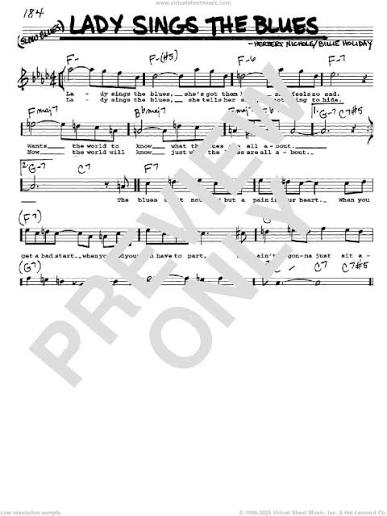 Lady Sings The Blues sheet music (real book with lyrics) (PDF)