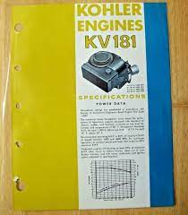 Kohler Engine ~ KV181 Specifications Sheet | eBay