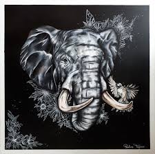 Par exemple, si votre maison est basée sur une décoration moderne, nous vous conseillons d'opter pour un tableau éléphant avec peu de contraste comme un tableau noir et blanc. Art Artiste Illustration Graphisme Realisme Acrylique Peinture Elephant Animaux Oiseau Nature Noir Et Blanc Paint Poppix In 2020