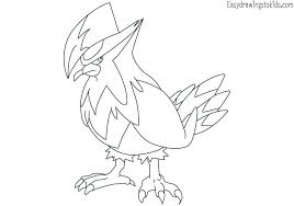 Black And White Bird Pokemon Name Staraptor Pokemon Drawing Pokemon Coloring Pages Pokemon Coloring Pokemon Drawings