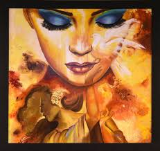 Philip Corey Untitled Oil Painting Of A Couple In Bed With Figure In  Background