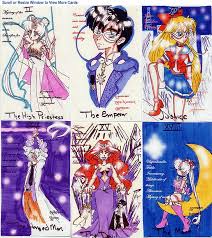 Two towers below and to either side of the moon. Sailor Moon Fan Tarot The Tarot Garden