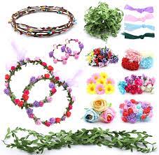 Inspired by the floral headpieces seen on lana del ray, i thought i would try my hand at my own floral headband diy. Amazon Com Loycyoec Flower Crowns Craft Kit For Girls Make Your Own Flower Crown Diy Fashion Flower Headbands Hair Wreath And Bracelets Craft Jewelry Making Kit With Hair Accessories For Girls Gifts Toys
