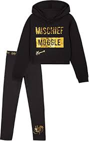 Cute anime girls doing cute things. Harry Potter Cropped Hoodie And Black Leggings For Girls And Teenager 6 14 Years Cotton Loungewear Set Cute Ideas Amazon Co Uk Clothing