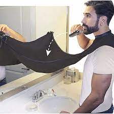 Pongee Beard Care Shave Apron Bib Trimmer Clean Facial Hair Cape Sink Bathroom Shelves Waterproof Floral Cloth Drops Shaving Beard Black Beard Care Beard Apron