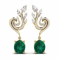 Acquista Orecchino da donna Raymond in taglio Ovale 9 Carati , Oro Giallo  375 Smeraldo