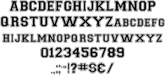 Collegiate Heavy Outline Font Character Fontspace Outline Fonts Collegiate Font Embroidery Fonts Free