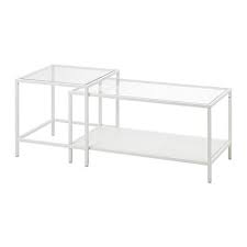 Anchor your living room in the urban coffee table comes with a tempered glass table top and durable matching black metal the skyline coffee table comes in very smart, white oak veneer and with square stainless steel legs. Ikea Us Furniture And Home Furnishings Nesting Tables Coffee Table Ikea Nesting Tables