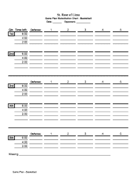 Fillable Online Game Plan Substitution Chart Basketball