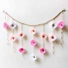 Set Of 2 Wall Hangings Etsy Hanging Flower Wall Handmade Wall Decor Paper Flower Wall